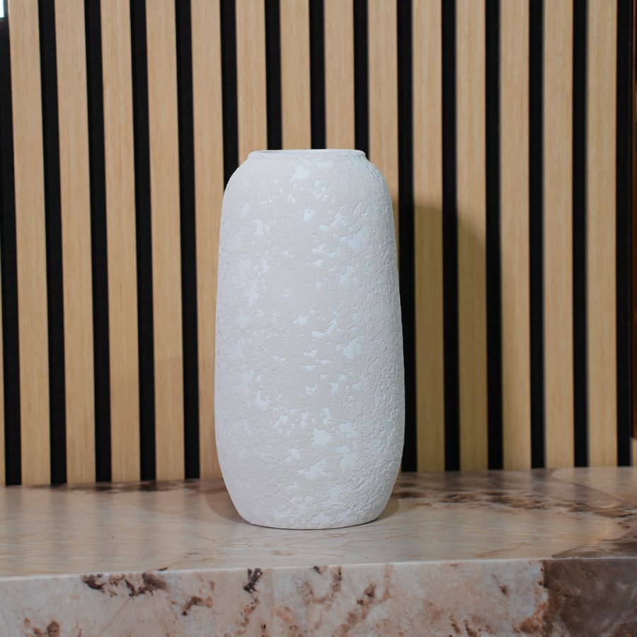 Vase en céramique blanc H31 cm